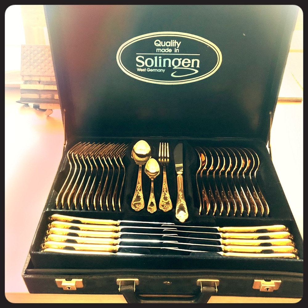 Antique  gold plated cutlery ( flatware) set.